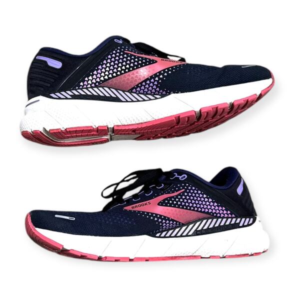 Brooks Black Purple Coral Adrenaline GTS 22 Running Shoes Women's Size 9 - Picture 5 of 12